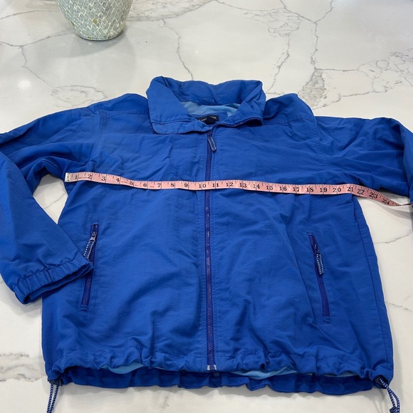 Lands' End Blue Hooded Lightweight Zip Up Jacket‎ Active Sporty Raincoat Medium - Picture 7 of 7